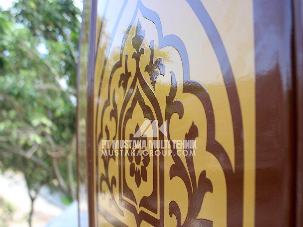 Kubah dekoratif Zincalume BlueScope Steel untuk masjid modern.